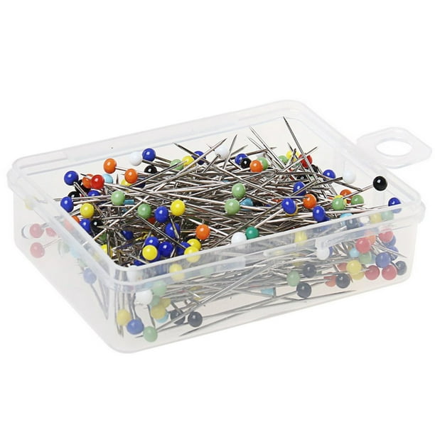100Pcs Glass Round Pearl Head Pins Multicolor Sewing Needles Pins DIY Craft 